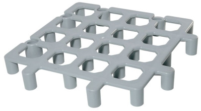 Contacto Bodenpalette aus grauem Kunststoff ineinander verankerbar für Kühlräume, Größe 30 cm x 30 cm Höhe 4 cm 