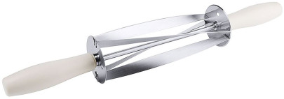 Contacto Croissant-Schneider, Dreieck-Ausstechrolle, 47 cm, Walzenlänge 21 cm, Ø 9,5 cm, Edelstahl, Kunststoffgriffe 