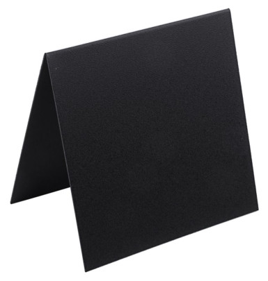 Contacto Dach-Aufstellertafel 10x10 cm schwarz, beschreibbar mit Kreidemarkern, Set mit 10 Stück, Kunststoff, Hochformat 