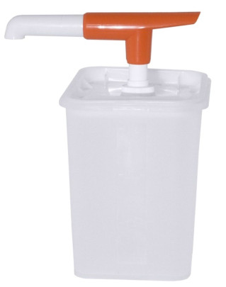 Contacto Dispenser Behälter mit Pumpe, 5000 ml, Portionsgröße 30 ml, Kunststoff, Pumpe auswechselbar, 20 x H48 cm, weiß 