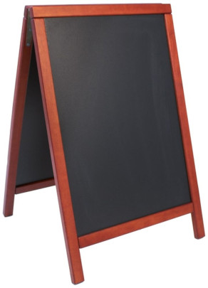 Contacto Doppeltafel, Fläche 47,5x67cm, Gesamt 55xH85cm, Rahmen mahagoni, Edelstahl-Scharniere, wasserlöslich beschreibbar, schwere Qualität 