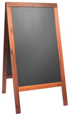 Contacto Doppeltafel, Fläche 58x100 cm, Gesamt 71xH134cm, Rahmen mahagoni, Edelstahl-Scharniere, wasserlöslich beschreibbar, schwere Qualität 