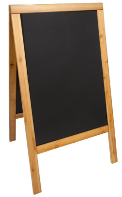 Contacto Doppeltafel, Fläche 58x100 cm, Gesamt 71xH134cm, Rahmen teak, Edelstahl-Scharniere, wasserlöslich beschreibbar, schwere Qualität 