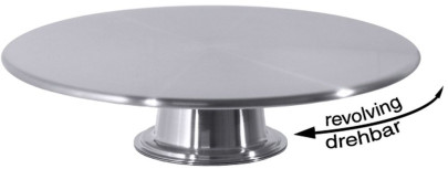 Contacto Drehbare Tortenplatte, Ø 32 x H7,5 cm, Edelstahl, seidenmatt poliert, Servierplatte für Torten/Kuchen 