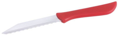 Contacto Edelstahl Küchenmesser mit rotem Griff, Wellenschliff 