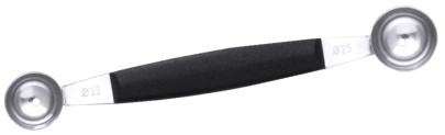 Contacto Edelstahl Kugelausstecher ORION doppelt 22 und 25 mm mit schwarzem Polyamid-Griff 