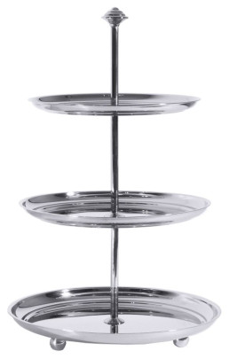 Contacto Edelstahl Petits-Fours-Etagere mit 3 Ebenen, 20 x 22,5 x 25cm 