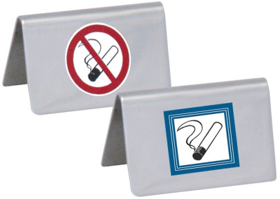 Contacto Edelstahl Raucherschild, hochglänzend 