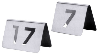 Contacto Edelstahl Tischnummernschild ausgestanzt Sammelartikelnummer Bitte CNT010596xx verwenden. 