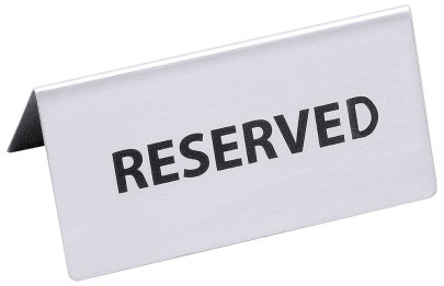 Contacto Edelstahl Tischschild RESERVED 