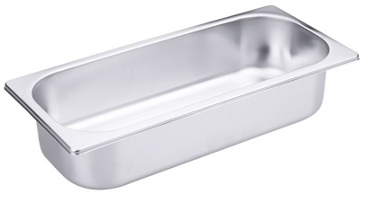 Contacto Eisbehälter aus Edelstahl 18/10, seidenmatt poliert, 36 x 16,5 x 8 cm, schwere Qualität 