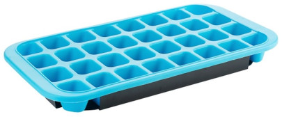 Contacto Eiswürfelform für 32 Eiswürfel (35 x 30 x 25 mm), Silikon, schwarze Hartschale aus Polypropylen, temperaturbeständig von -40°C bis +50°C 