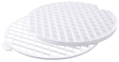 Contacto Gitterstanze, 2-teilig, Ø 30 x H1,5 cm, Kunststoff, hitzeresistent bis +75°C, für Linzer Torte, Holländer-Gebäck, weiß 