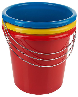 Contacto HACCP Wirtschaftseimer 10 l - Ø 29 cm, Höhe 27,5 cm, Polypropylen, lebensmittelgeeignet, mit Liter-Skalierung 