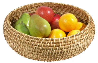 Contacto Korb, rund, bauchig, 22 cm aus Bambus und Rattan 