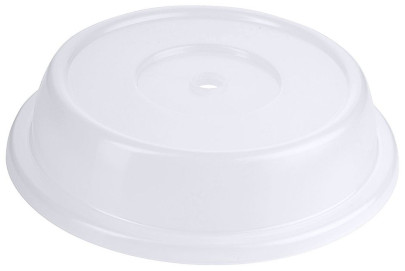 Contacto Kunststoff Tellerglocke für Teller Ø 26 - 26,9 cm, Höhe 7 cm, Außenmaß Ø 27,6 cm mit Griffloch, milchig-transparent, temperaturbeständig 
