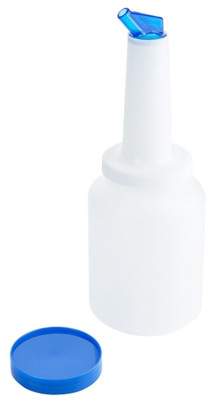Contacto Mix-/ Vorratsbehälter 2 l Ausguß und Deckel: BLAU, zum Lagern/Mixen/Dosieren, blauer Ausgießer aus SAN-Kunststoff, Ø10 mm Ausgussöffnung 