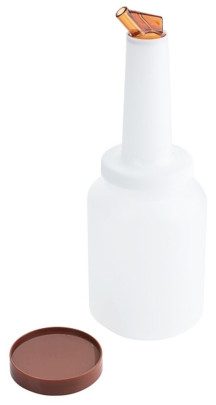 Contacto Mix-/ Vorratsbehälter 2 l Ausguß und Deckel: BRAUN, zum Lagern/Mixen/Dosieren, brauner Ausgießer aus SAN-Kunststoff, Ø10 mm Ausgussöffnung 