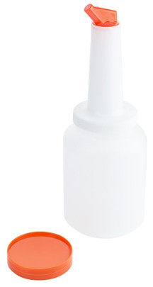 Contacto Mix-/ Vorratsbehälter 2 l Ausguß und Deckel: ORANGE, zum Lagern/Mixen/Dosieren, oranger Ausgießer aus SAN-Kunststoff, Ø10 mm Ausgussöffnung 