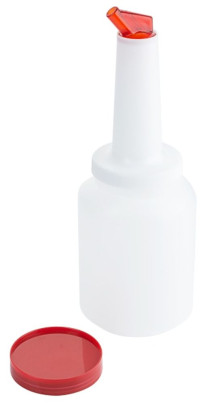 Contacto Mix-/ Vorratsbehälter 2 l Ausguß und Deckel: ROT, zum Lagern/Mixen/Dosieren, roter Ausgießer aus SAN-Kunststoff, Ø10 mm Ausgussöffnung 