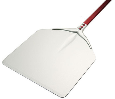 Contacto Pizzaschaufel eloxiertes Aluminium, flacher Stiel, Gesamtlänge 165-175 cm, stabil, leicht, professionell für Pizzaöfen 