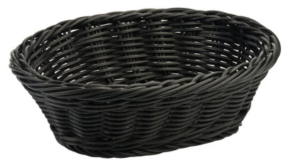 Contacto Polykorb, 24 x 15 x H7 cm, oval, schwarz, Polypropylen, schwere Qualität 