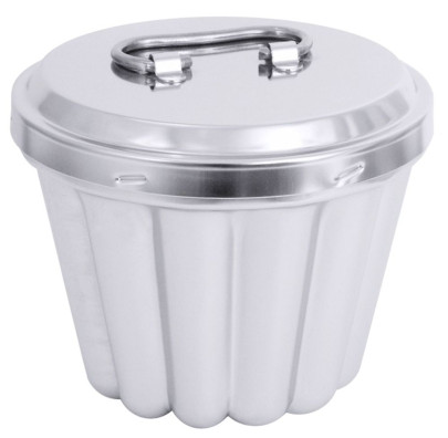 Contacto Puddingform Edelstahl 18/10 mit Innenrohr 14-18 cm mit Deckel, poliert, Gastro-Qualität, Backform für Wasserbad & Desserts 