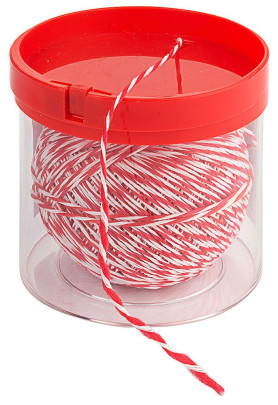 Contacto Rollbratenfaden weiß/weiß/rot aus Polyester 150 m, im Spender 