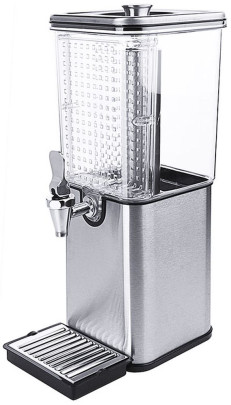 Contacto Saftdispenser 8 l - 20 x 20 x 50 cm, rechteckig, Tritan® Getränkebehälter, Edelstahlfuß & Deckel, Zapfhahn, Aroma-Einsatz, Abtropfschale 