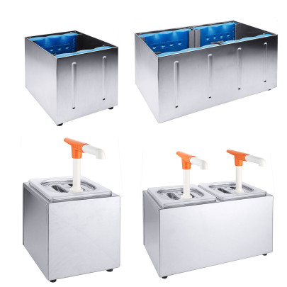 Contacto Saucendispenser Edelstahl mit Pumpe und mit/ohne Kühlung 30 ml Portionsgröße, kraftvoll, hygienisch 