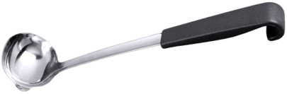 Contacto Saucenlöffel 30 ml, 28 cm Serie BUFFET NOIR, Edelstahl, 7 x 5,5 cm, Griff aus schwarzem ABS 