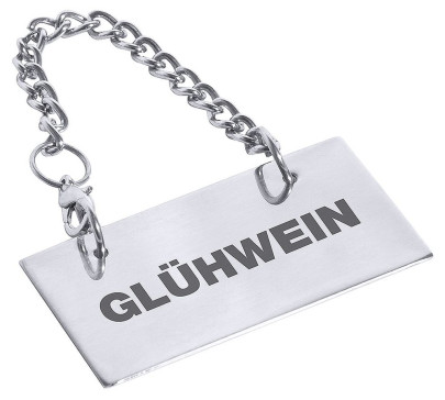 Contacto Schild für Kannen: GLÜHWEIN 