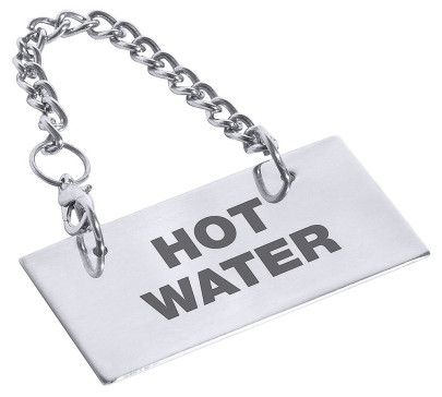 Contacto Schild für Kannen: HOT WATER 