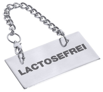 Contacto Schild für Kannen: lactosefrei 