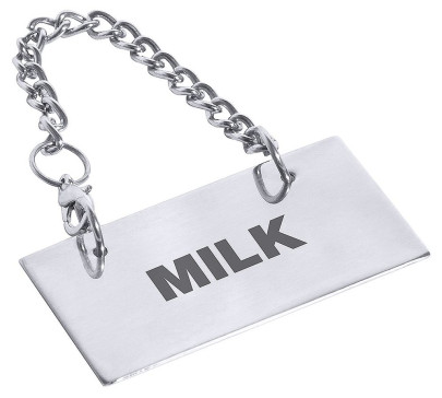 Contacto Schild für Kannen: MILK 