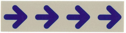 Contacto Schild PFEIL (Symbole), wetter- und wischfest, selbstklebend, blaue Schrift auf silberfarbenem 0,5 mm starkem Hartplastik 