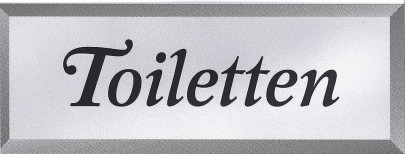 Contacto Schild TOILETTEN mit Pfeil 