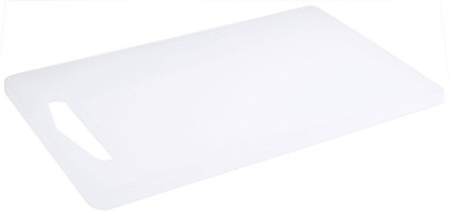 Contacto Schneidbrett HACCP klein weiß 25 x 15 x 1 cm für Fisch - mit Griffloch, Polyethylen, spülmaschinengeeignet, hygienisch, messerschonend Weiß | Anzahl: 1 Stück