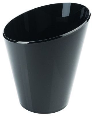 Contacto Sektkühler, oval schwarz Länge 20 cm, Breite 20 cm, Höhe 23 cm, aus schwarzem Acryl, Für eine Flasche geeignet 