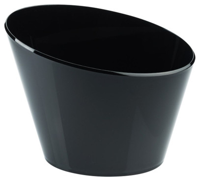 Contacto Sektkühler, oval schwarz Länge 29,5 cm, Breite 18,5 cm, Höhe 24 cm, aus schwarzem Acryl, Für eine Flasche geeignet 