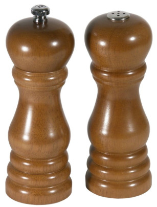 Contacto Set Salzstreuer/Pfeffermühle Dunkelbraunes Holz, 16 cm 