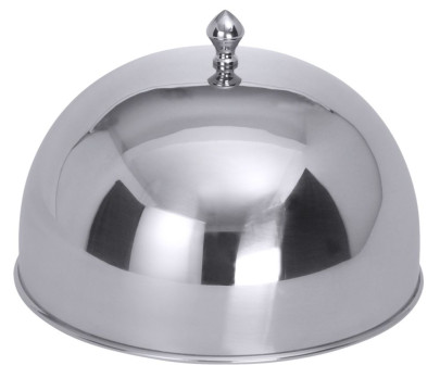 Contacto Speiseglocke aus Edelstahl 18/10, Durchmesser innen 23,6 cm Gesamthöhe 14 cm Durchmesser außen 24,5 cm 