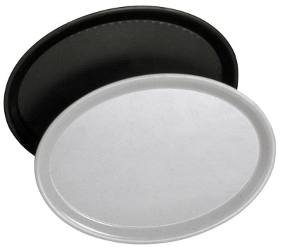 Contacto Tablett, Glasfaser Polyester oval, rutschhemmend 29 x 21 cm, schwarz 