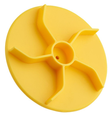 Contacto Teigdrücker Kaisersemmel mit Mittenkreis, aus gelbem Kunststoff, Ø 8 x 3,5 cm 