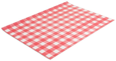 Contacto Wachspapier, Karomuster rot-weiß, 500 Blatt 35 x 25 cm, fettdichtes Papier, dekorativ servieren 