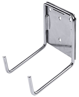 Contacto Wandhalterung für Pizzaschaufel Edelstahl 18/10, 11 x 7,5 x 8,5 cm, stabile 1,5 mm Montageplatte, 5 mm Draht, hygienisch, platzsparend 