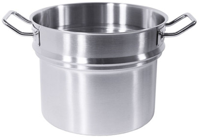 Contacto Wasserbadeinsatz mit verstärkten Kaltgriffen, Ø 32 cm, 15000 ml, Edelstahl, geschlossene Ausführung, schwere Qualität 