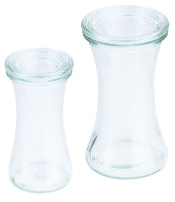 Contacto Weck Delikatessenglas 370ml mit Deckel RR80 6er Karton, ideal für Buffets, Ø 8 (oben) x H12,5 cm 