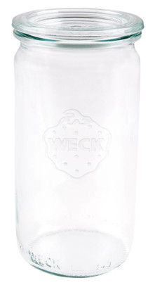 Contacto Weck Stangenglas 12er Karton 340 ml mit Deckel RR60, ideal für Buffets, Ø 8 (oben) x H12,5 cm 