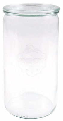 Contacto Weck Stangenglas 4er Karton 1590 ml mit Deckel RR100, ideal für Buffets, Ø 8 (oben) x H12,5 cm 